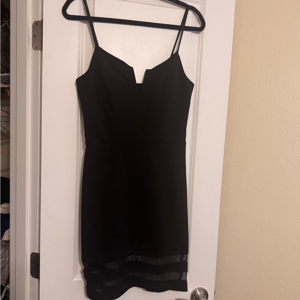 JCPenney Black Sheath Mini Dress Spaghetti Strap